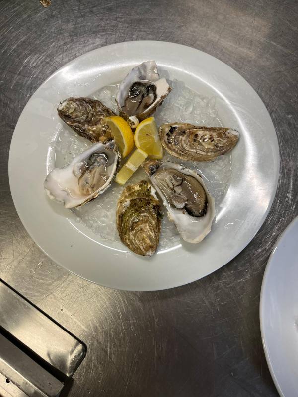 Fresh oysters with lemon