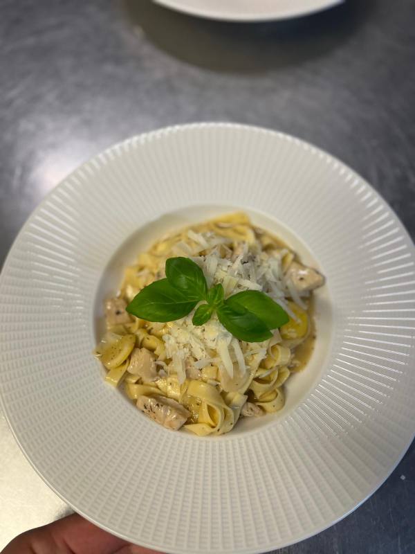 Pasta with fresh basil